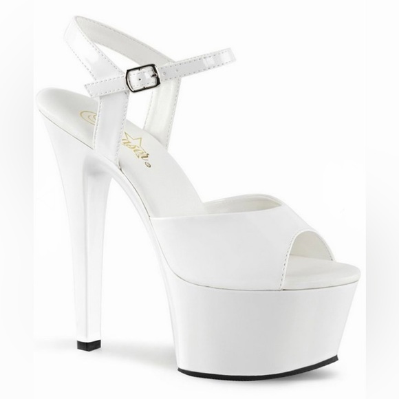 Pleaser Shoes - White Pleaser Heels